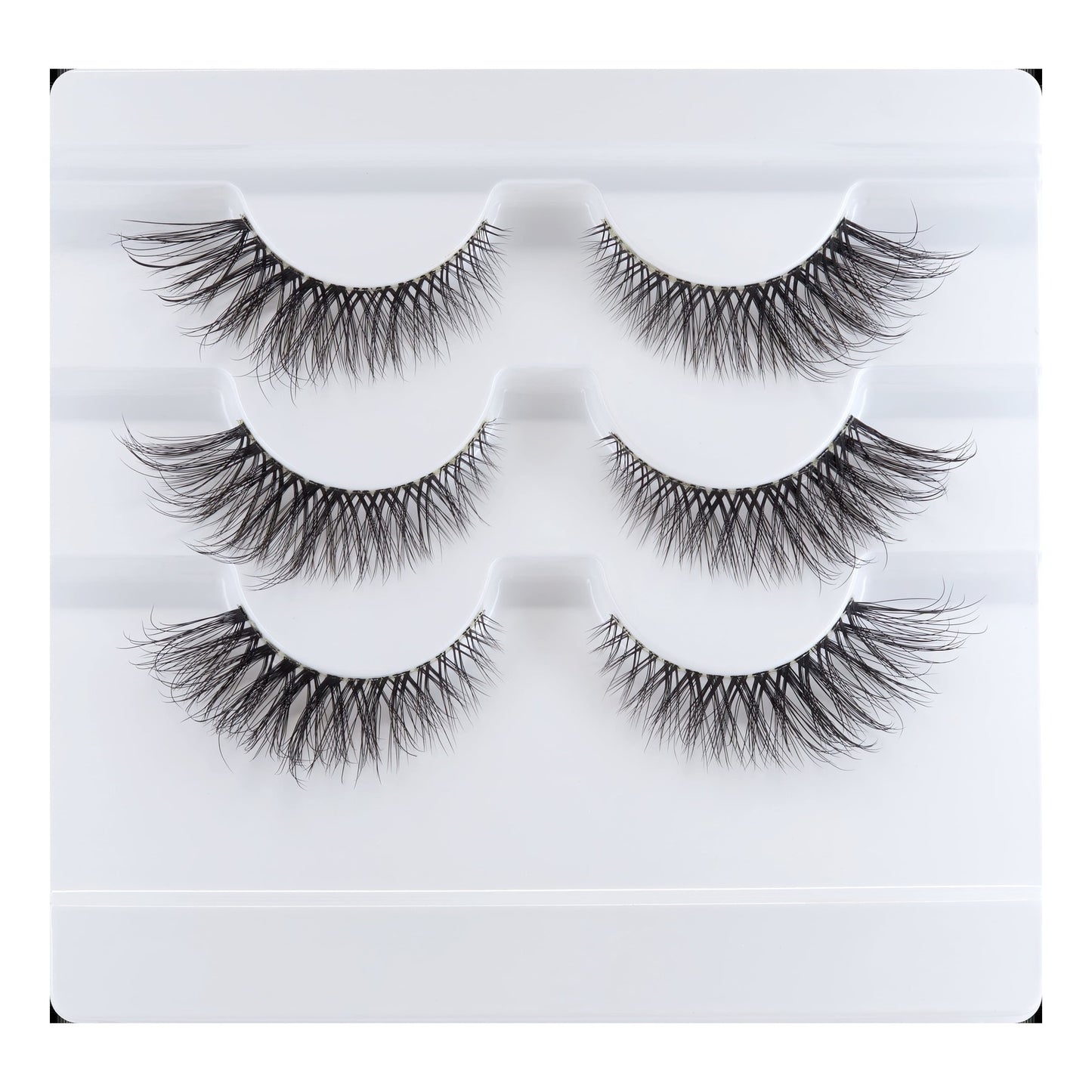 L.A. COLORS DRAMATILASH Faux Mink Lashes 3-Pack Soft Gaze CBEL535 3D Curl Reusab