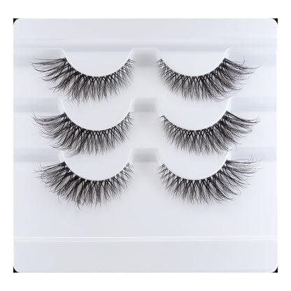 L.A. COLORS DRAMATILASH Faux Mink Lashes 3-Pack Soft Gaze CBEL535 3D Curl Reusab