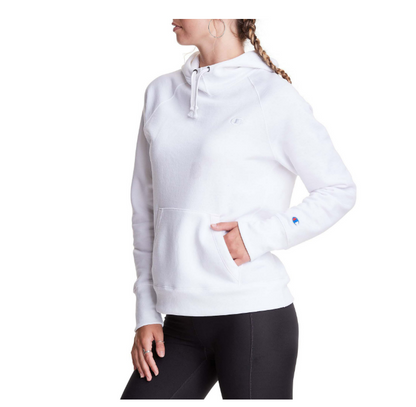 Champion Women's Women's Powerblend Crew, C Logo White XS