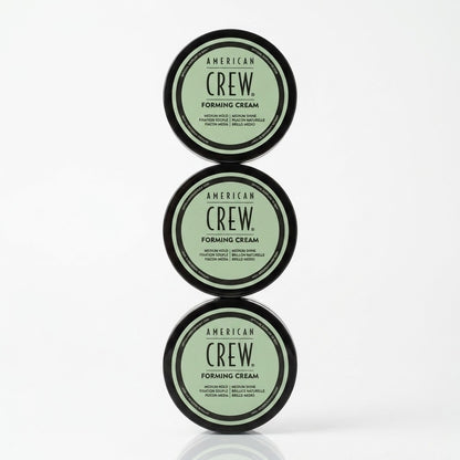 3 Pack American Crew Forming Cream Men's Hair Styling Medium Hold Shine 3 oz