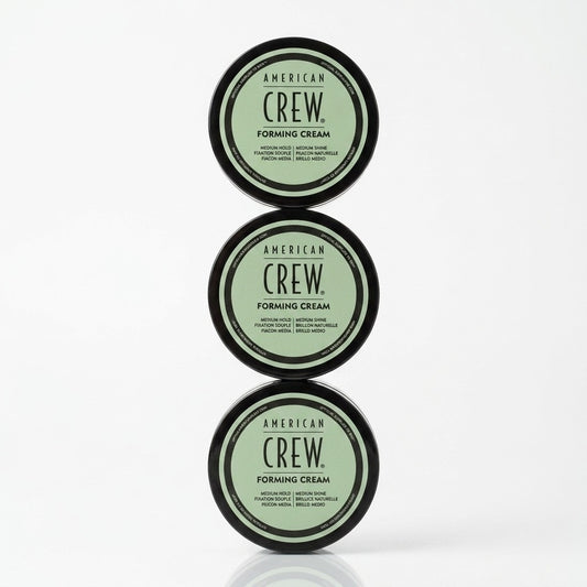 3 Pack American Crew Forming Cream Men's Hair Styling Medium Hold Shine 3 oz
