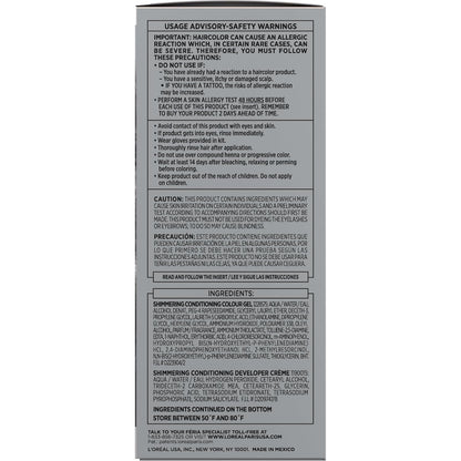 L Oreal Paris Feria Multi Faceted Shimmering Permanent Hair Color Smokey Silver Pack of 1 Hair Dye Kit