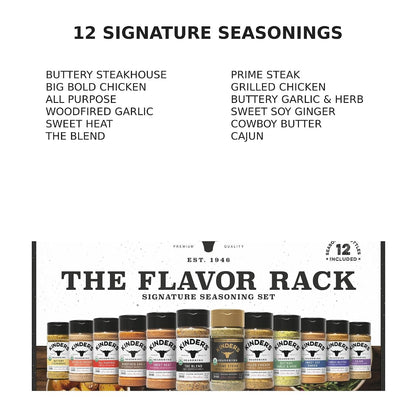 Kinder's The Flavor Rack Signature Seasoning Set, 2nd Edition, 12 Bottles