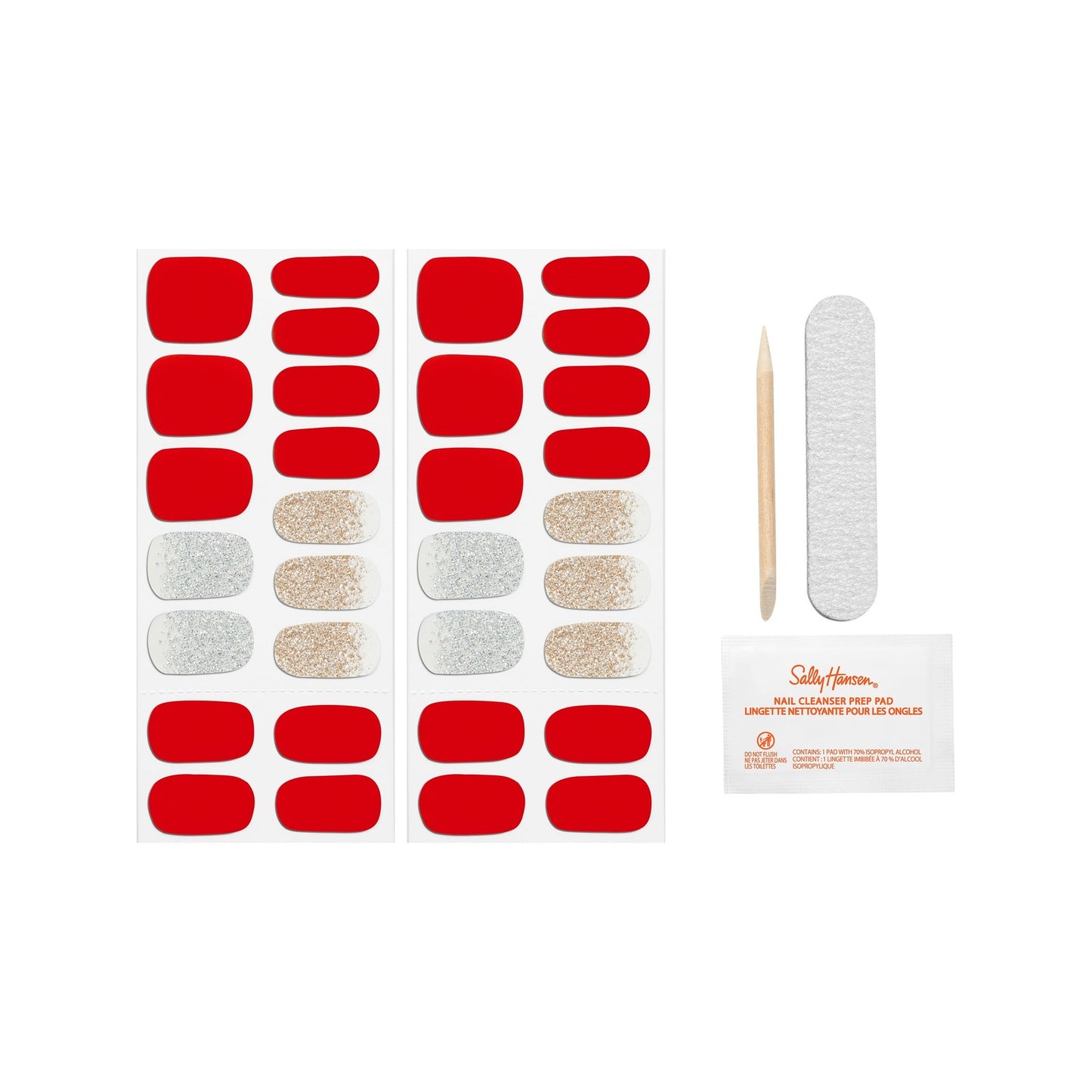Sally Hansen Salon Effects Nail Strips No UV Light Needed No Dry Time Long Lasting Non Damaging 32 Nail Strips 1 Cuticle Stick Nail File Prep Pad List Ruby