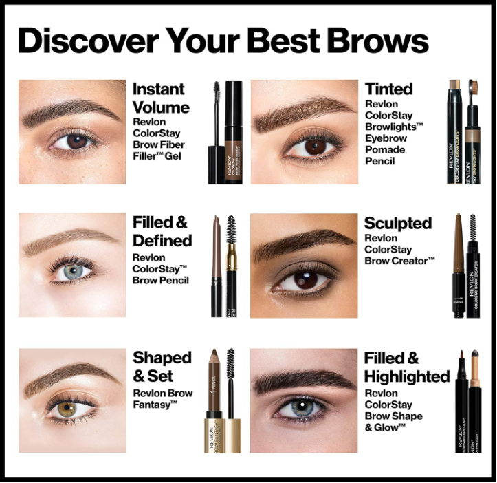 Revlon ColorStay Brow Fiber Filler Brow Gel, 306 Clear, 0.23 fl oz