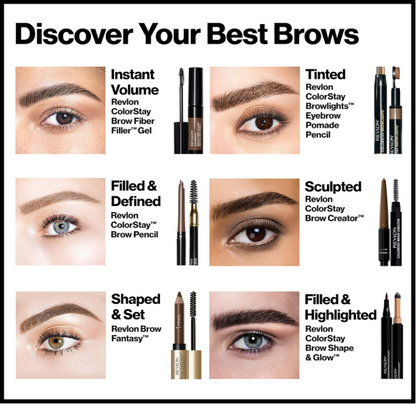 Revlon ColorStay Brow Fiber Filler Brow Gel, 306 Clear, 0.23 fl oz