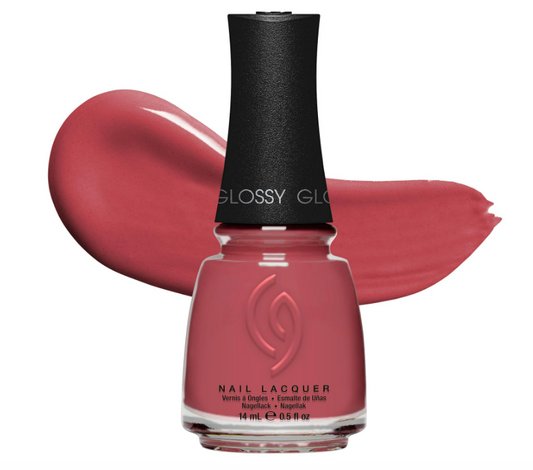 China Glaze CG Nail Lacquer Fifth Avenue Dusty Rose Nail Polish Quick Dry Chip Resistant Glossy Finish for Salon DIY Manicure 0 5 fl oz