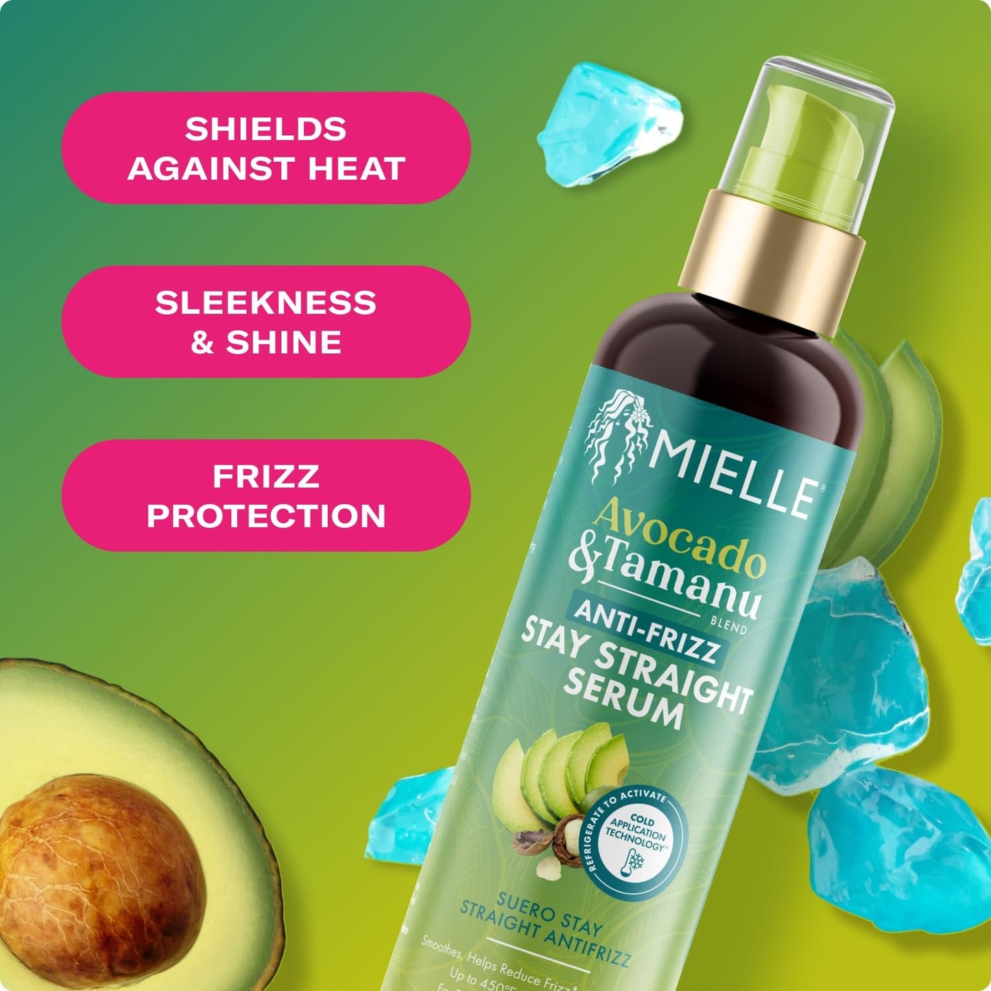 Mielle Avacado & Tamanu Blend Anti-Frizz Stay Straight Serum 6 Fl Oz (Pack of 1)