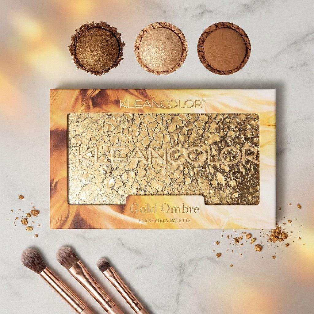 KleanColor Gold Ombre Eyeshadow Palette 12 Shades Bronze Taupe Gold Makeup