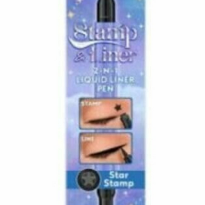 2 Pack L.A. Girl Double Ended Tattoo Pen Black Star & Moon Stamp Liner 0.05 Oz
