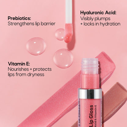 Almay Color & Care Hydrating Lip Gloss, Hypoallergenic, 300 Glitters Gold, 0.1 f