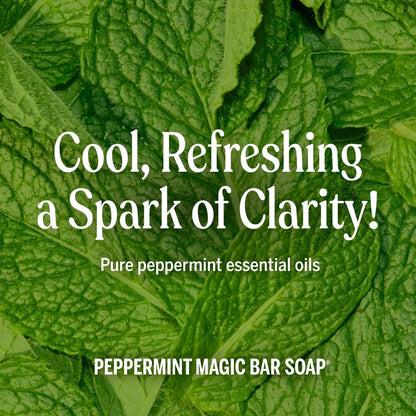 Dr. Bronner's Pure-Castile Bar Soap, Peppermint, 5 oz, 2-Pack for Men & Women