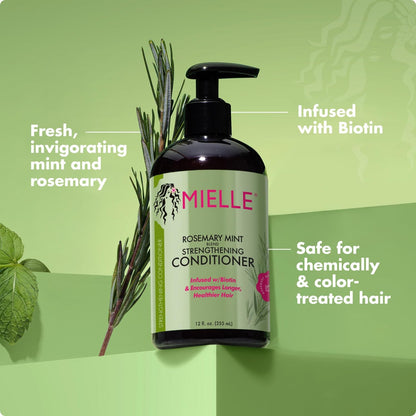Mielle Organics Rosemary Mint Biotin Strengthening Conditioner, 12 oz Detangling