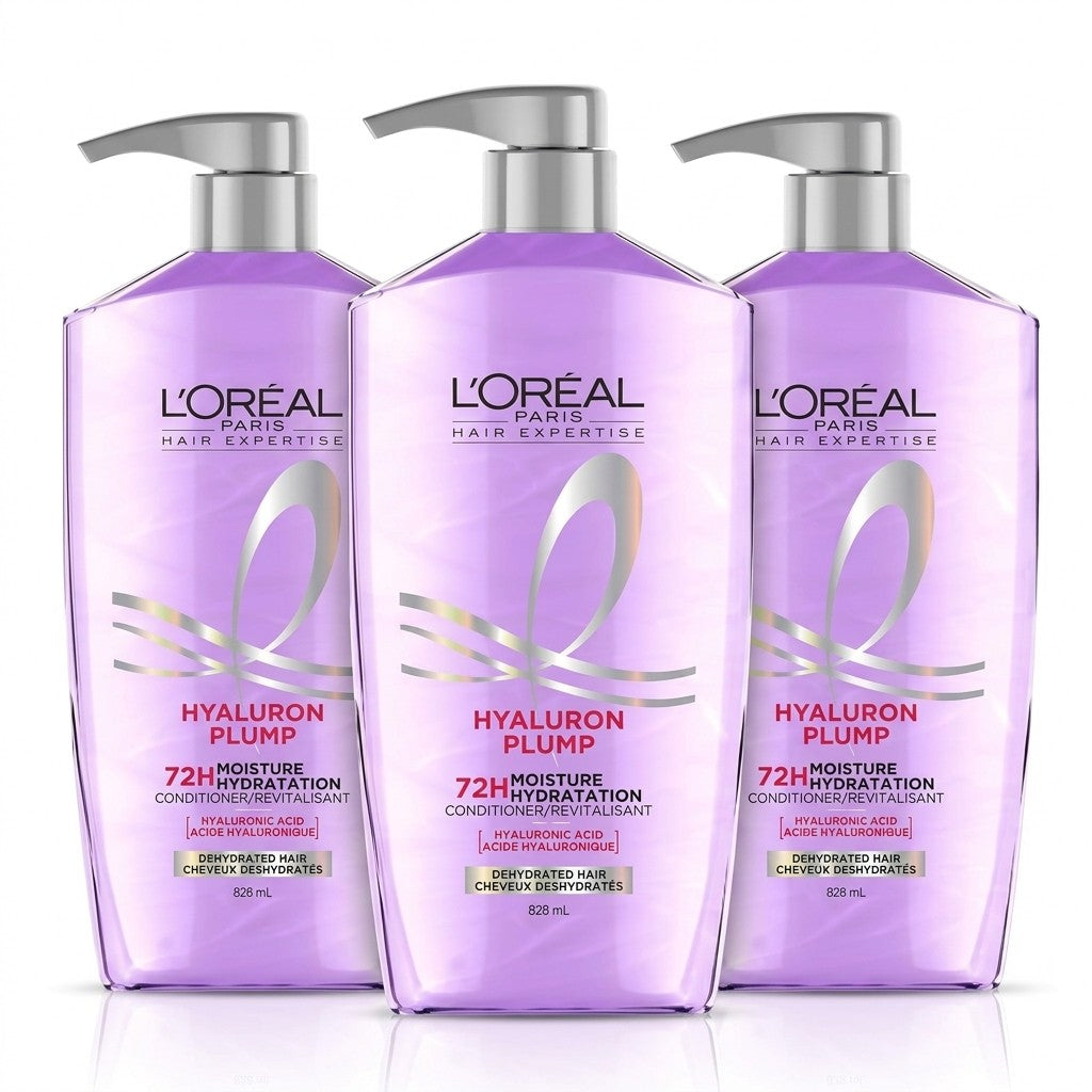 3 Pack L'Oreal Paris Elvive Hyaluron Plump Conditioner 26.5oz Hydrating Dry Hair