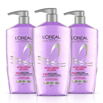3 Pack L'Oreal Paris Elvive Hyaluron Plump Conditioner 26.5oz Hydrating Dry Hair