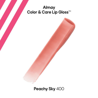 Almay Color & Care Hydrating Lip Gloss, Hypoallergenic, 400 Peachy Sky, 0.1 fl o
