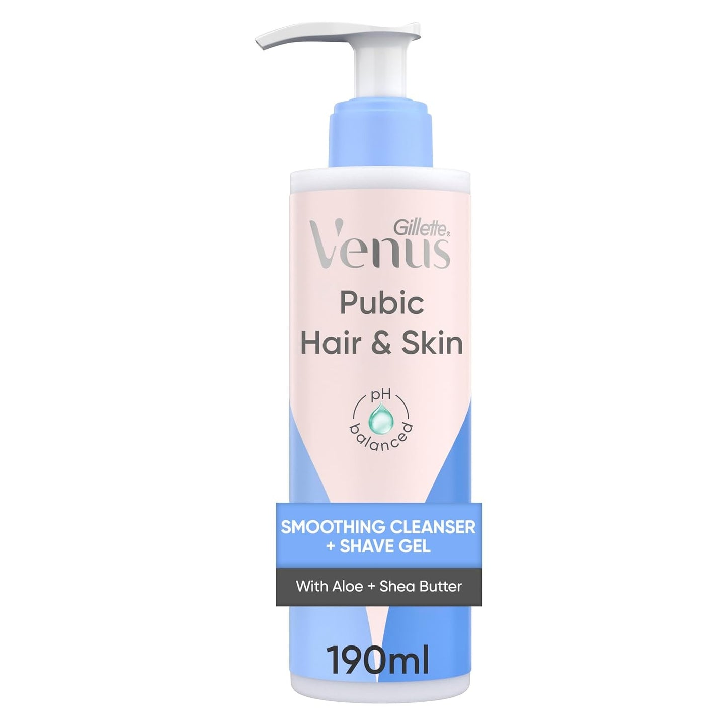 2 Pack Venus For Pubic Hair & Skin 2-in-1 Cleanser + Shave Gel 190ml Each