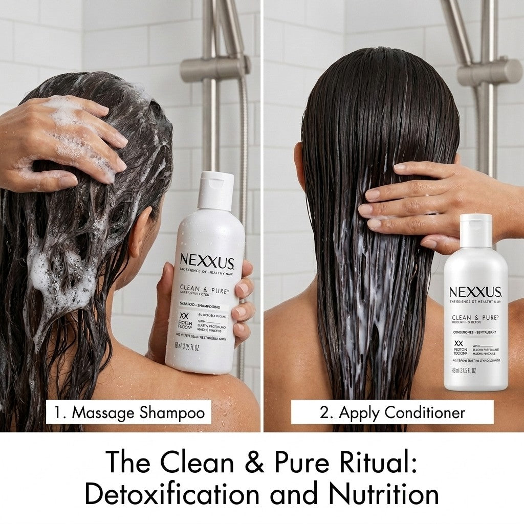 Nexxus Clean & Pure Shampoo and Conditioner Duo Set - 3 oz Travel Size Detox