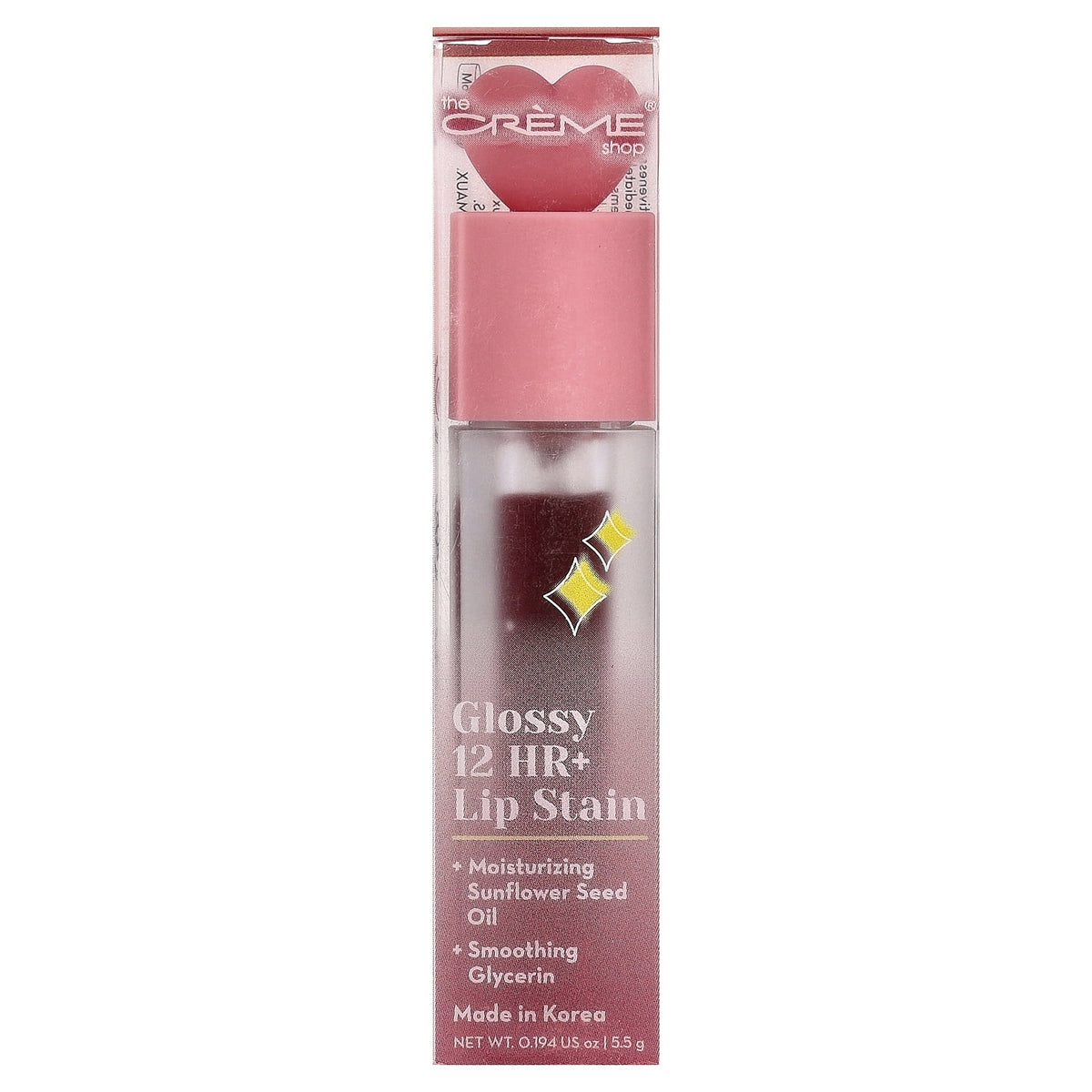 The Creme Shop Glossy 12 HR + Lip Stain, Cherub, 0.194 oz (5.5 g)