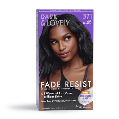 Pack of 2 Dark and Lovely Fade Resist Rich Conditioning Color, Jet Black 371