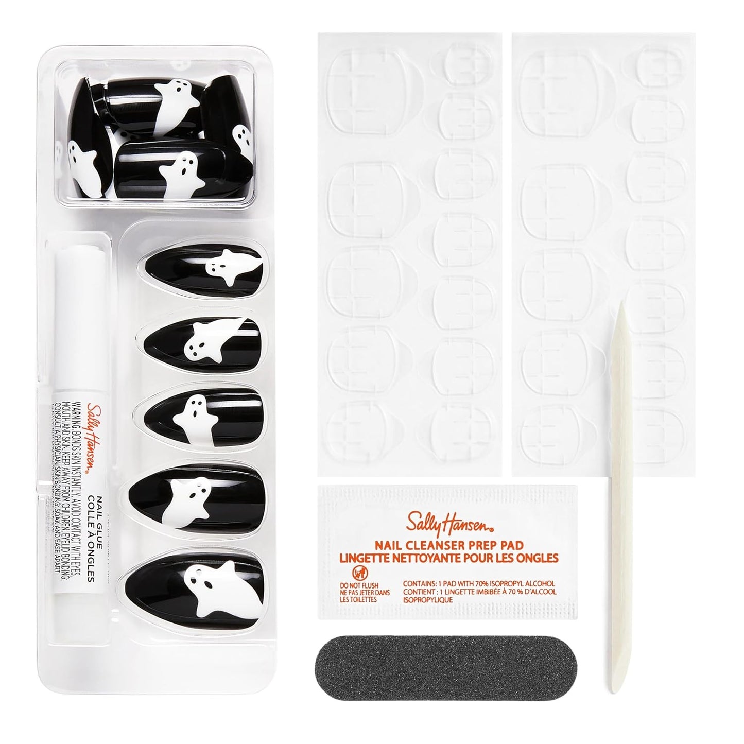 Sally Hansen Salon Effects® Perfect Manicure, Ghoul Power, Press On Nails, Non-Damaging Adhesive Tabs, File, and Alcohol Pad Included