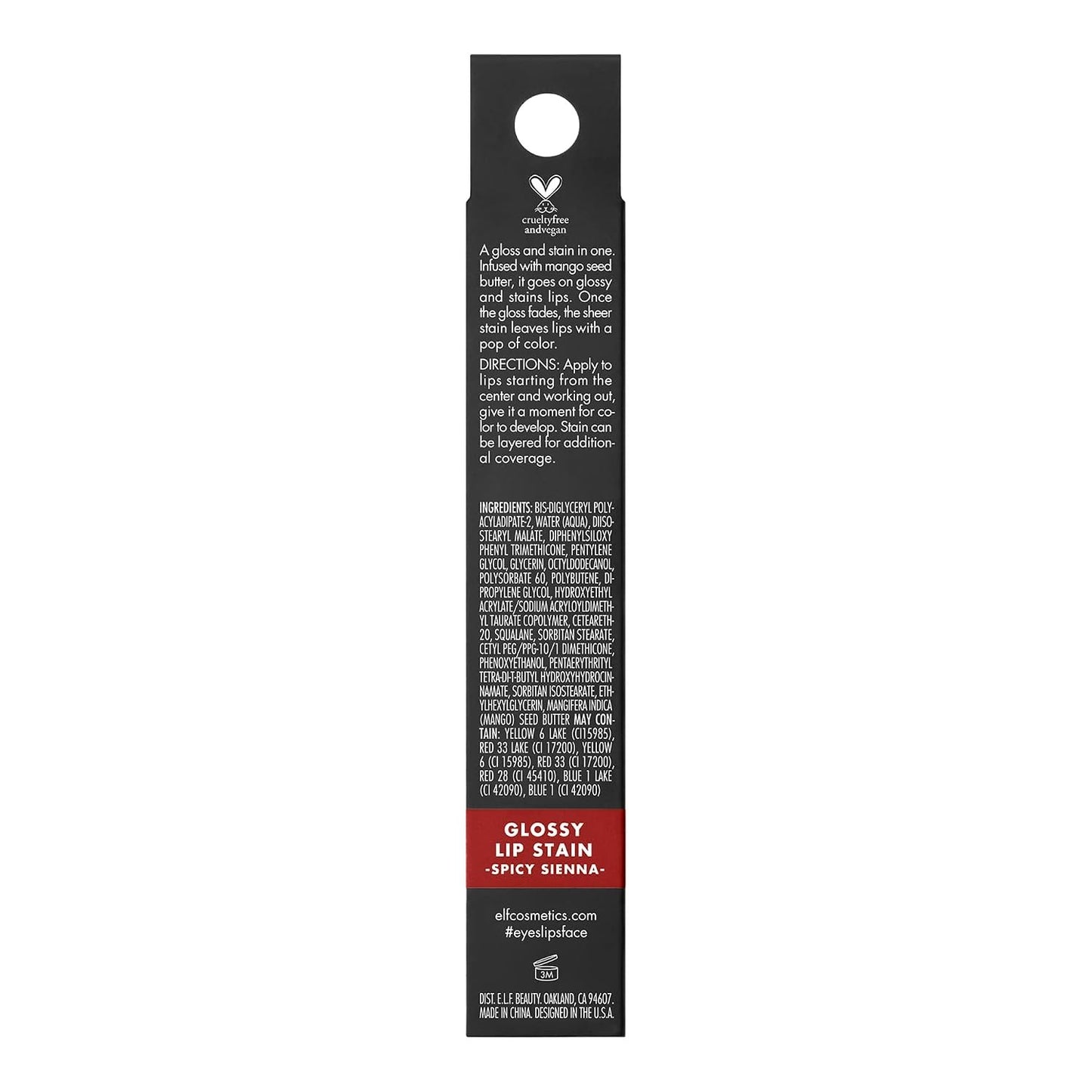 e l f Glossy Lip Stain Long Lasting Lightweight Lip Stain For Sheer Pop Of Color Subtle Gloss Finish Vegan Cruelty Free Spicy Sienna