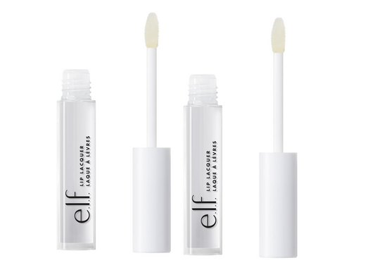e.l.f. Cosmetics Lip Lacquer Clear Hydrating Gloss Non-Sticky High Shine 2 Pack