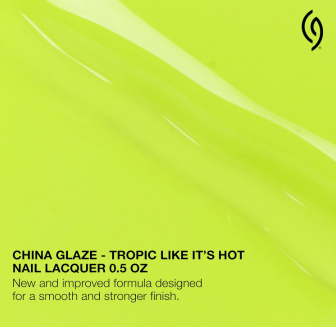 China Glaze CG Nail Lacquer Tropic Like It's Hot – Neon Yellow Green Nail Polish