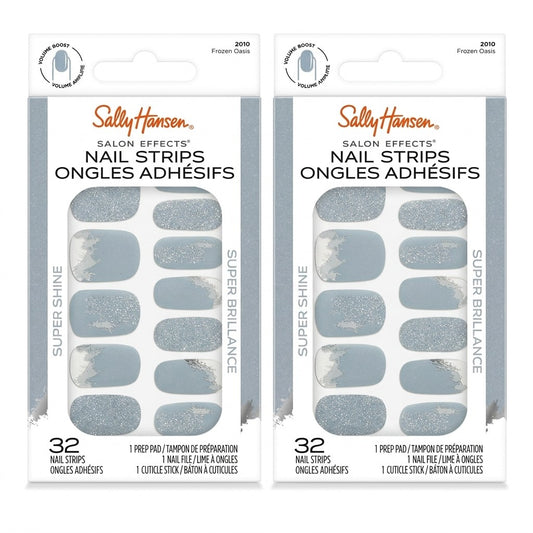 2 Packs Sally Hansen Salon Effects Nail Strips 2010 Frozen Oasis No UV Needed