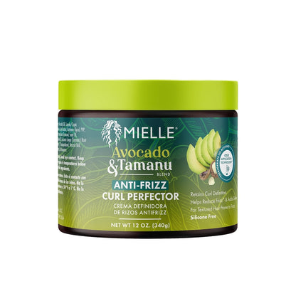 Mielle Organics Avocado & Tamanu Anti-Frizz Curl Cream for Textured Hair, 12 oz