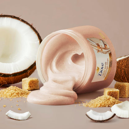 2 Pack Dove Exfoliating Body Polish Brown Sugar & Coconut Butter Scrub 15 oz