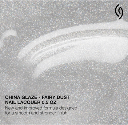 China Glaze CG Nail Lacquer Fairy Dust – Fine Silver Glitter, Quick Dry 0.5 floz