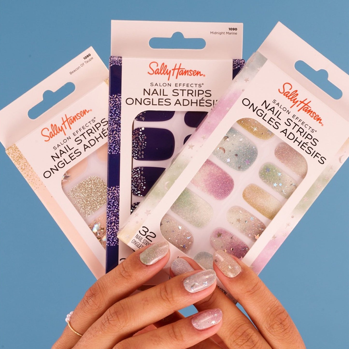 Sally Hansen Salon Effects Nail Strips No UV Light Needed No Dry Time Long Lasting Non Damaging 32 Nail Strips 1 Cuticle Stick Nail File Prep Pad List Ruby