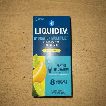 Liquid I.V. Hydration Multiplier Electrolyte Powder Packet Drink Mix, Lemon Lime, 10 Ct