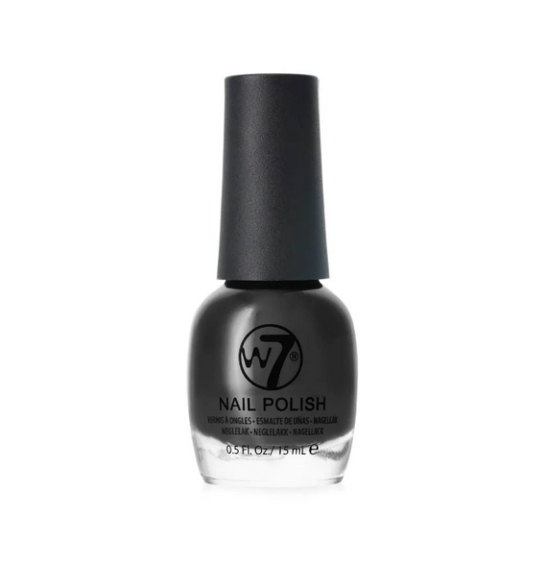 W7 Classic Nail Polish Black NP028 15ml 0.5oz High Gloss Long Lasting Manicure