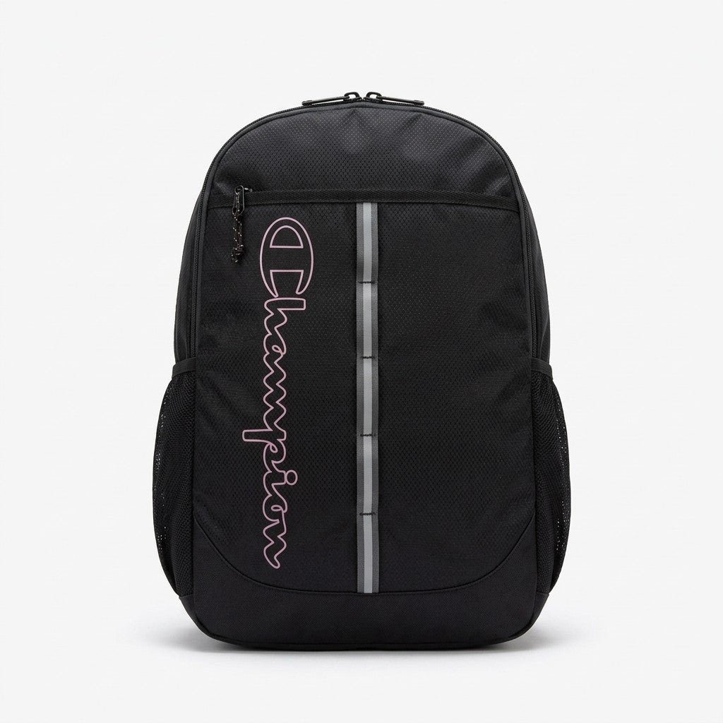 Champion Center Backpack Black Pink School Travel Bag Laptop Sleeve 18 Inch Padd