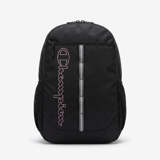 Champion Center Backpack Black Pink School Travel Bag Laptop Sleeve 18 Inch Padd