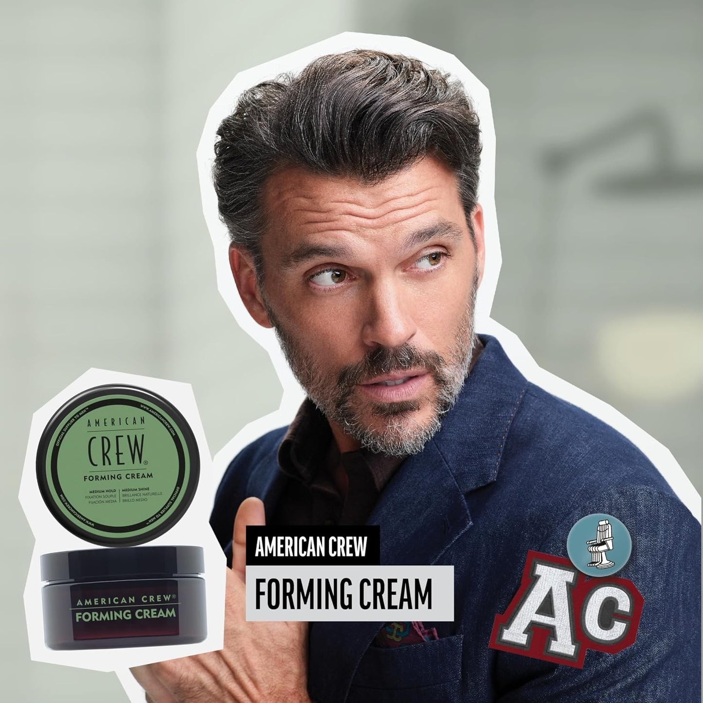 AMERICAN CREW Men's Hair Forming Cream, Like Hair Gel with Medium Hold & Medium