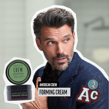 AMERICAN CREW Men's Hair Forming Cream, Like Hair Gel with Medium Hold & Medium