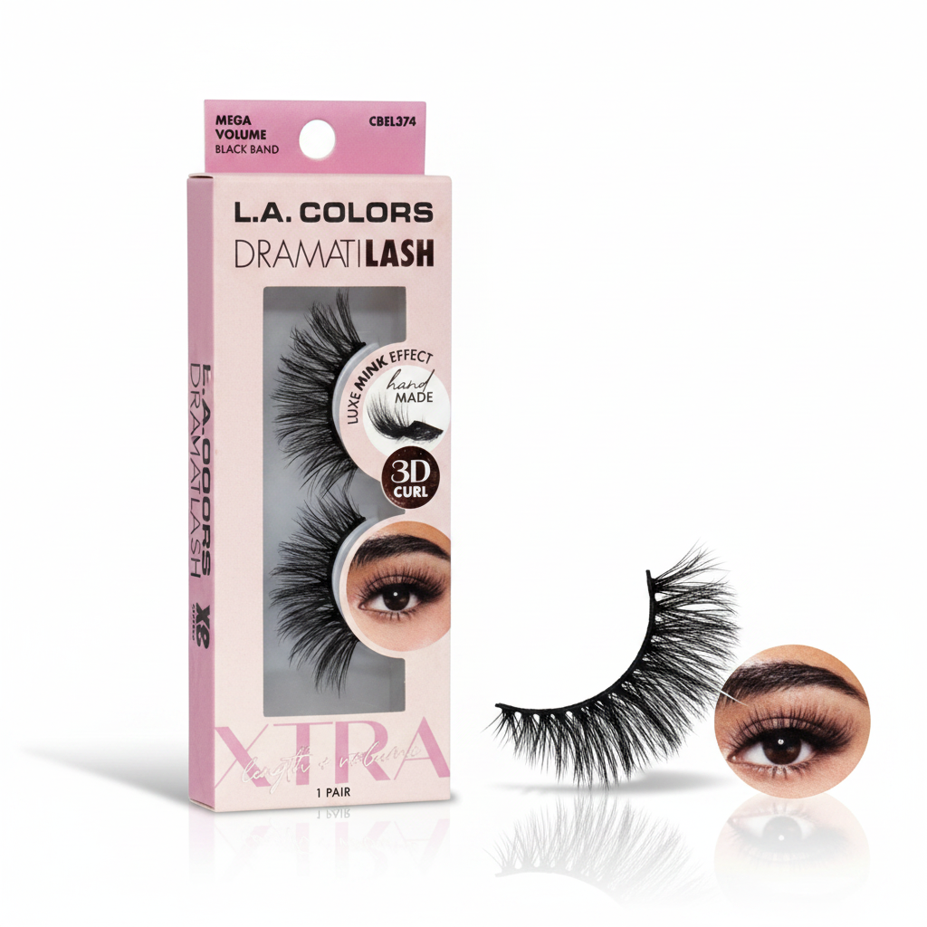 L.A. Colors Dramatilash Mega Volume False Eyelashes Black CBEL374 1 Pair