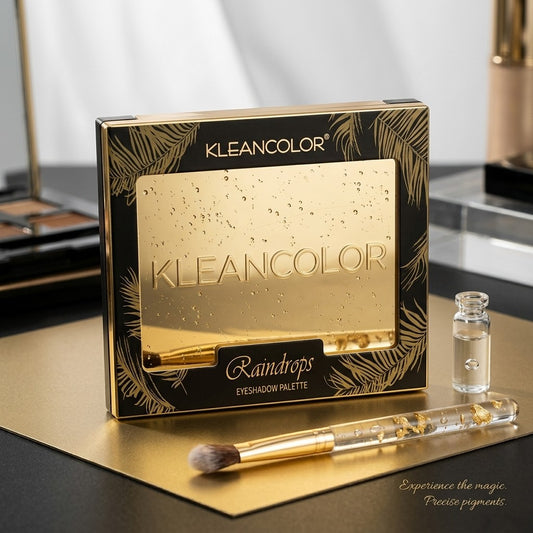 KleanColor Raindrops Eyeshadow Palette ARROYO 12 Highly Pigmented Green Teal Gol