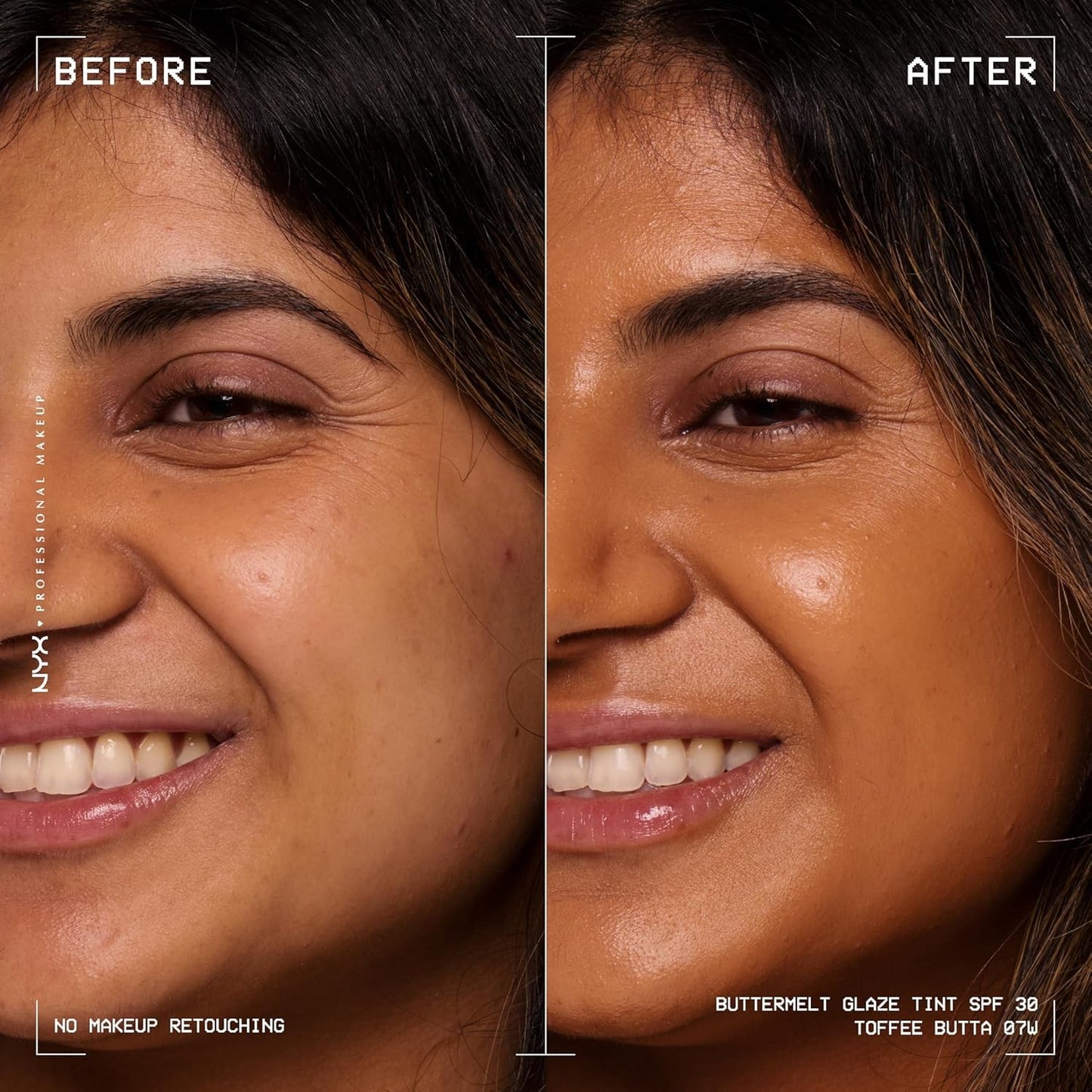 NYX PROFESSIONAL MAKEUP Buttermelt Glaze Soft Glow Skin Tint SPF 30 Up To 12HR Wear 07 Toffee Butta