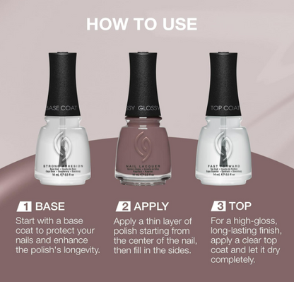 China Glaze CG Nail Lacquer Weathered Bark Deep Taupe Brown Nail Polish Quick Dry Chip Resistant Glossy Finish for Salon DIY Manicure 0 5 fl oz