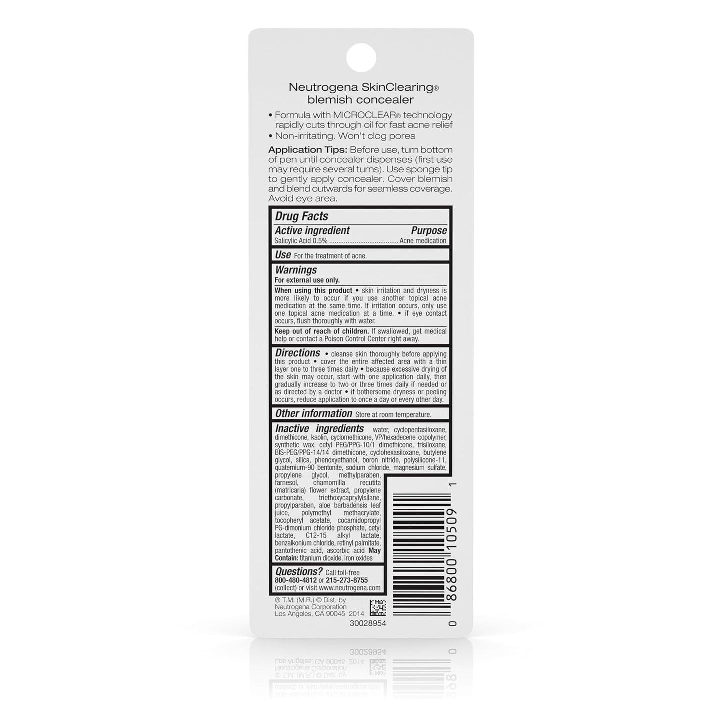 Neutrogena SkinClearing Blemish Concealer Face Makeup, Buff 09, .05 oz