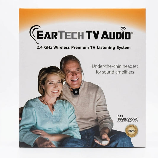 EarTech TV Audio 2.4GHz Wireless Premium TV Listening System Headset 100ft Range