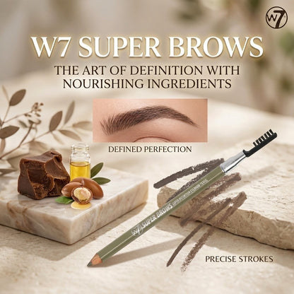 W7 Super Brows HD Eyebrow Pencil Blonde Long Lasting Definition With Brush