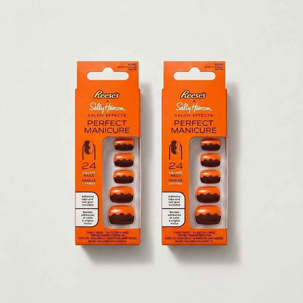Sally Hansen x Reese's Salon Effects Perfect Manicure Nails Chocolate Met PB 2pk