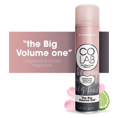 COLAB Dry Shampoo Extreme Volume Supersize - Bergamot and Rose Scented - 8.3oz