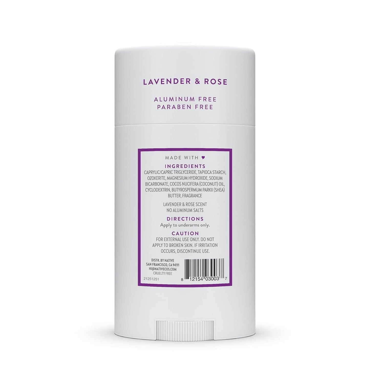 Native Deodorant Contains Naturally Derived Ingredients, Lavender & Rose 2.65oz