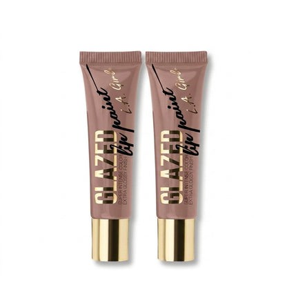 2 Pack L.A. Girl Glazed Lip Paint Whisper GLG787 Intense Color Extra Glossy Nude